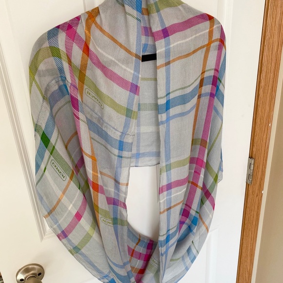 Coach Tattersall Plaid Infinity Scarf - Picture 5 of 6
